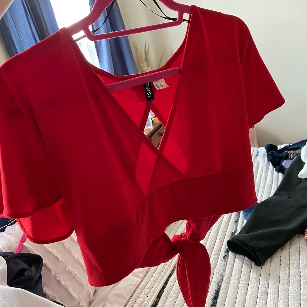 Red crop top